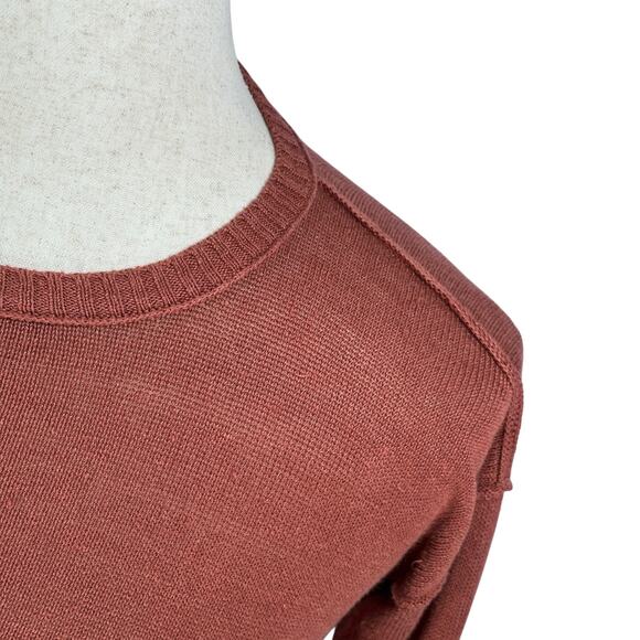 Eileen Fisher Sweater Women’s PP Petites Organic Linen Crew Neck Brown Pullover - Picture 3 of 10